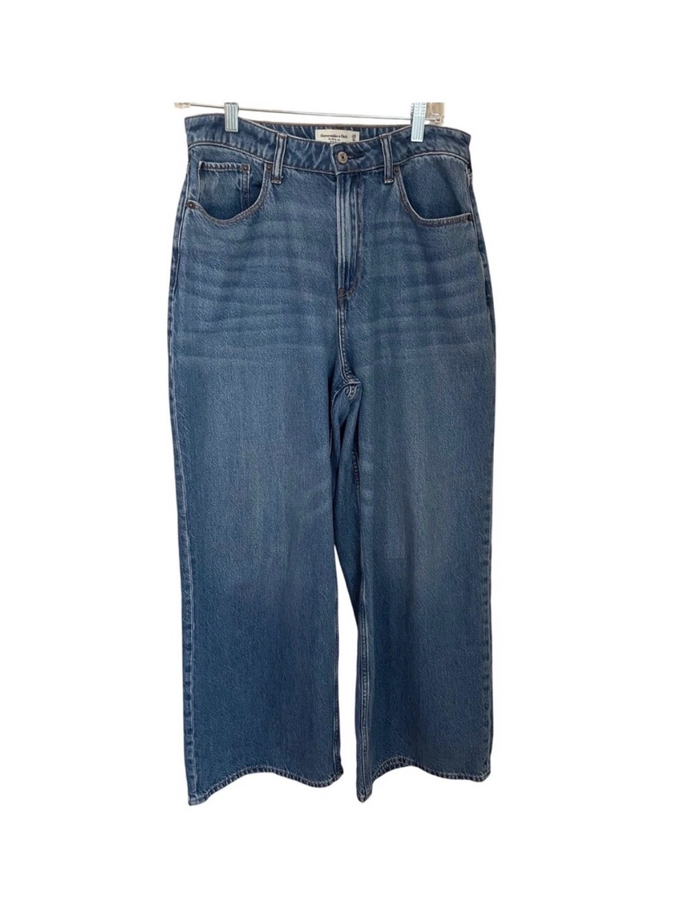Abercrombie & Fitch Curve Love High Rise Wide Leg Jeans Size 6S 30x29 Actual